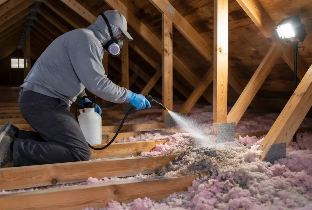 Rodent droppings cleanup and attic sanitation in a Miami home